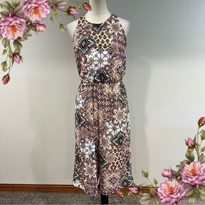 Emerald Sundae Multicolor Floral Midi sleeveless romper size small